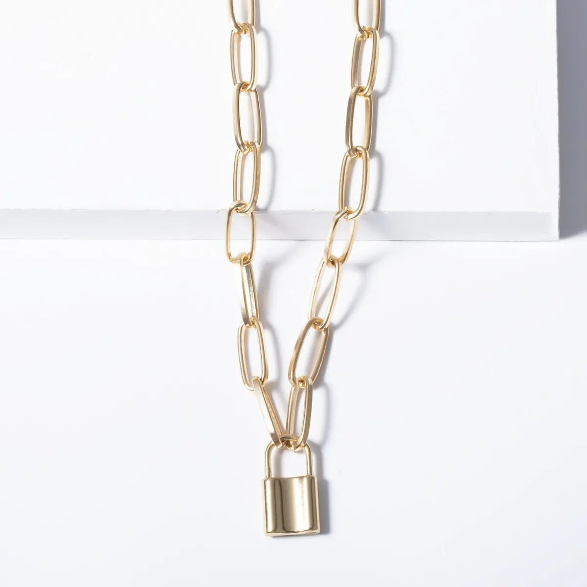 Multi Layer Lock Portrait Pendants Necklaces For Women Gold Metal Key Heart Necklace - Blade & Thread