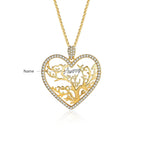 Multi-name Mixed Color Heart Necklace Family Tree of Life Nameplate Pendant nowadaysfashion