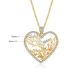 Multi-name Mixed Color Heart Necklace Family Tree of Life Nameplate Pendant nowadaysfashion