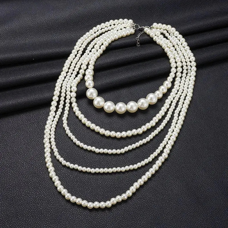 multi strand pearl necklace vintage pearl necklace - Blade & Thread