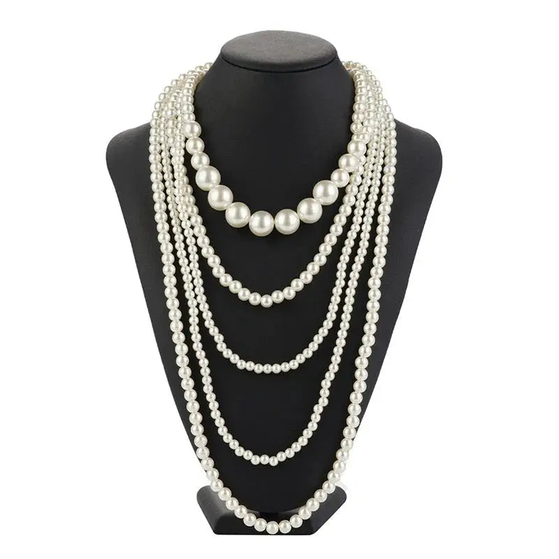 multi strand pearl necklace vintage pearl necklace - Blade & Thread