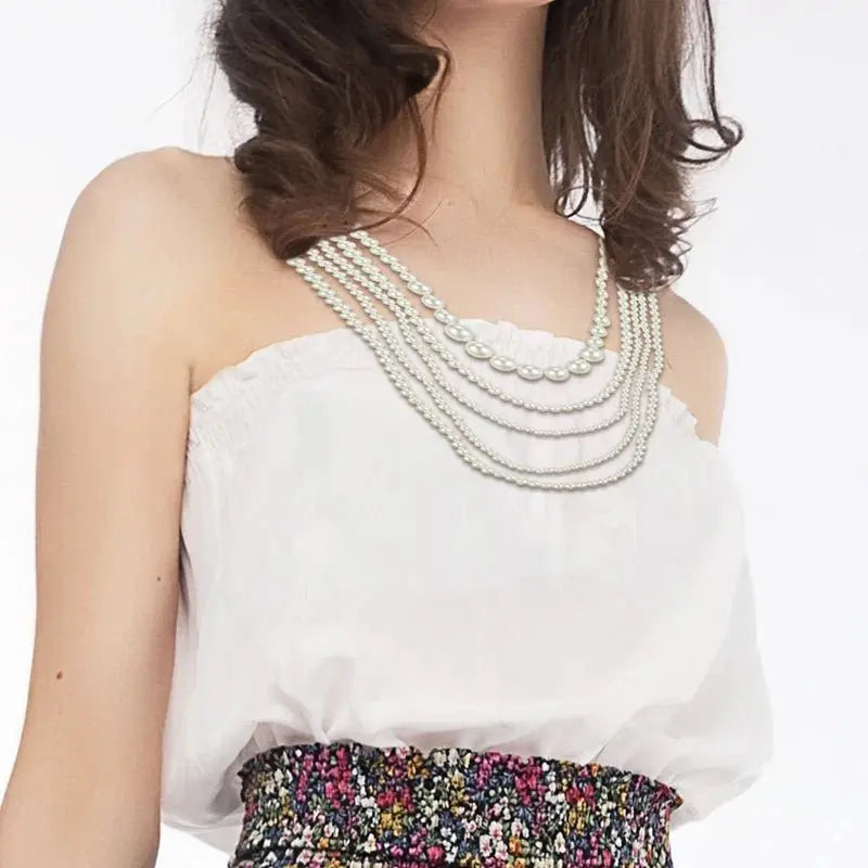 multi strand pearl necklace vintage pearl necklace - Blade & Thread