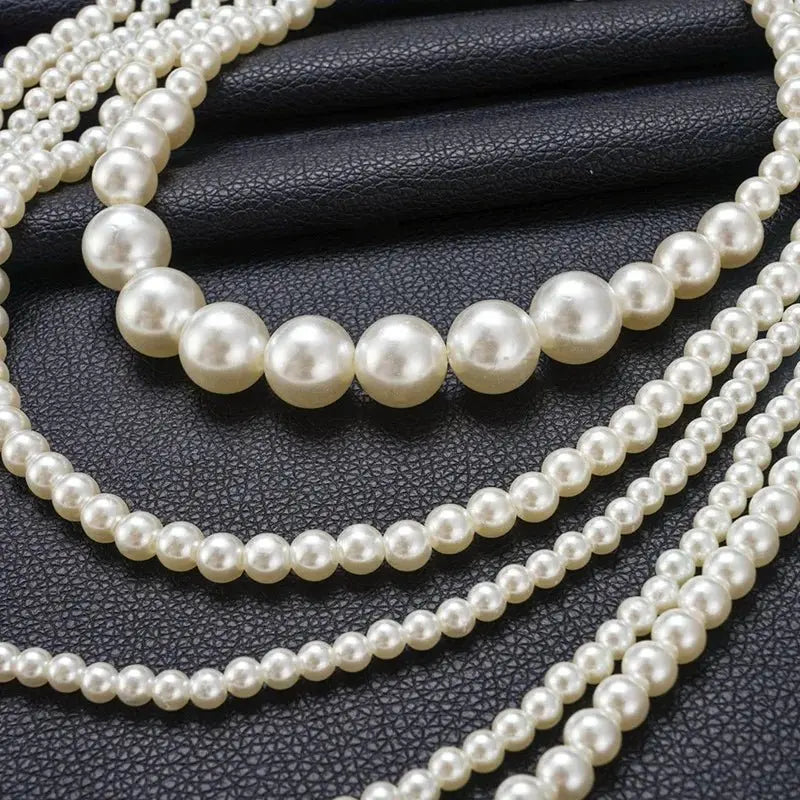 multi strand pearl necklace vintage pearl necklace - Blade & Thread