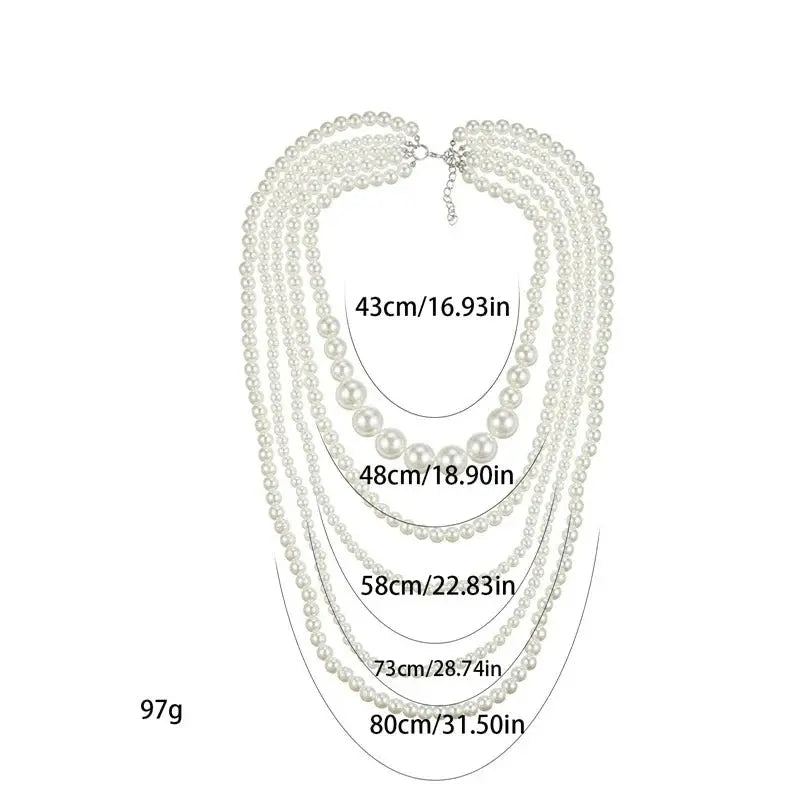 multi strand pearl necklace vintage pearl necklace - Blade & Thread