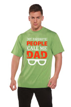 My Favorite People Call Me Dad Men's Bamboo Viscose/Organic Cotton Short Sleeve Graphic T-Shirt Spun Bamboo