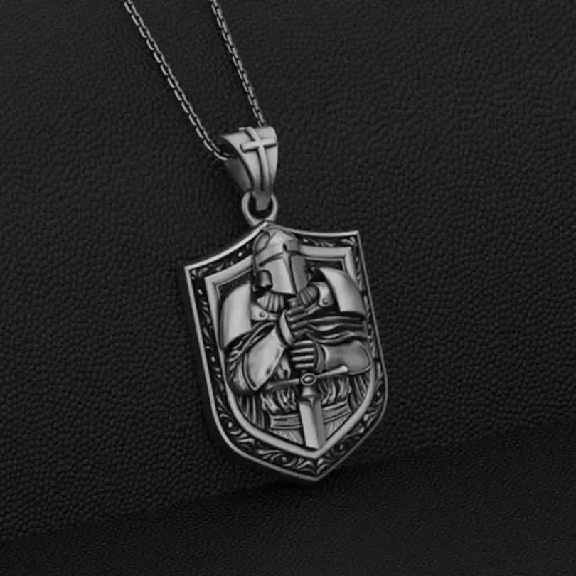 Mystic Vintage Christian Knight Crusader Pendant - Blade & Thread