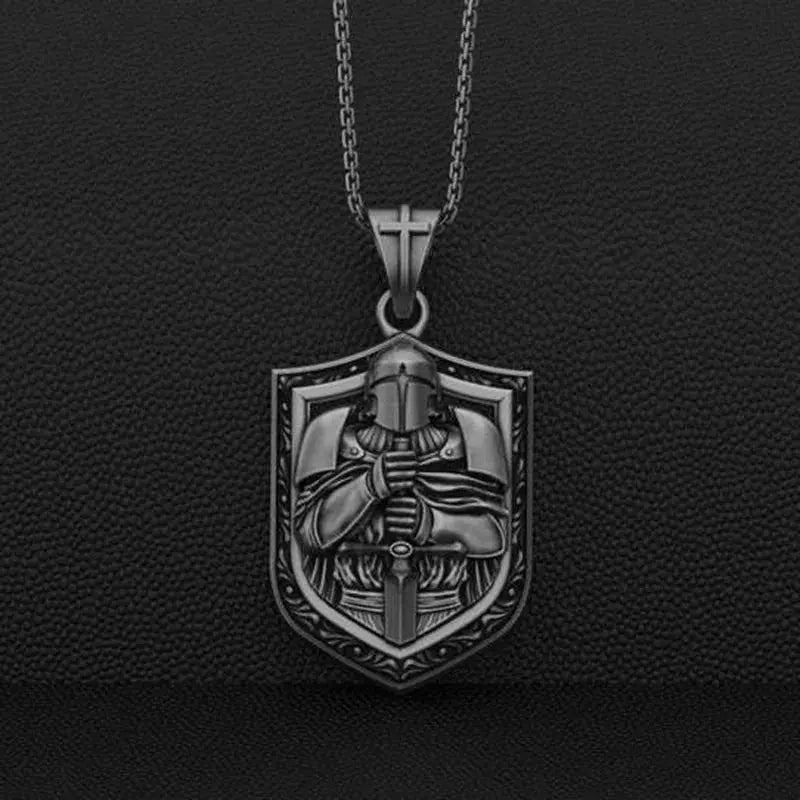 Mystic Vintage Christian Knight Crusader Pendant - Blade & Thread