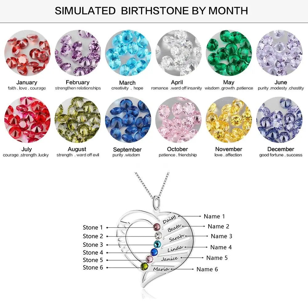 Name Necklace Personalized Birthstone Engrave Name Pendants nowadaysfashion
