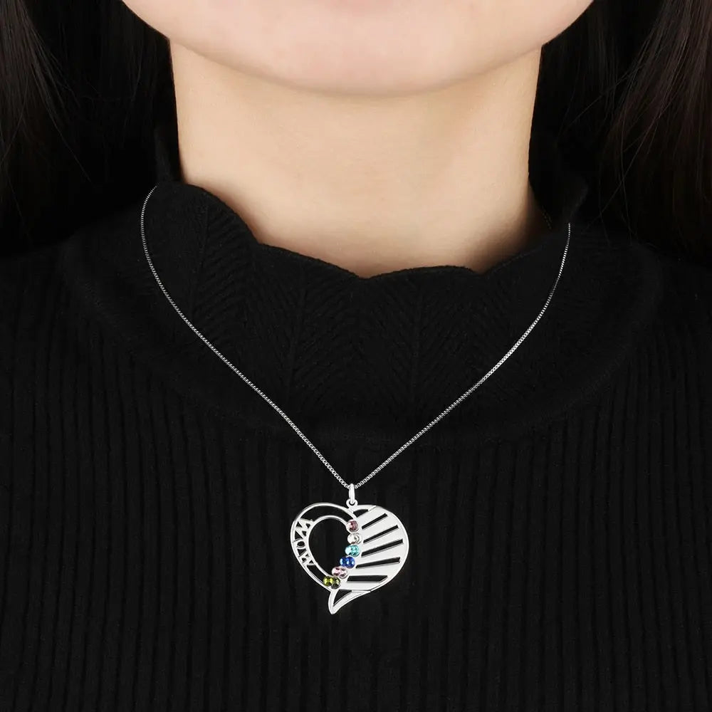 Name Necklace Personalized Birthstone Engrave Name Pendants - Blade & Thread