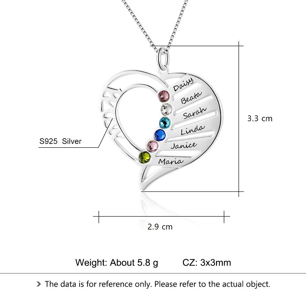 Name Necklace Personalized Birthstone Engrave Name Pendants - Blade & Thread