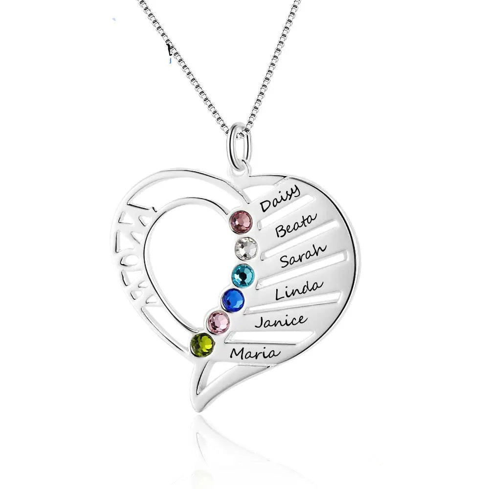 Name Necklace Personalized Birthstone Engrave Name Pendants - Blade & Thread