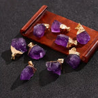 Natural amethyst gold-plated pendant nowadaysfashion