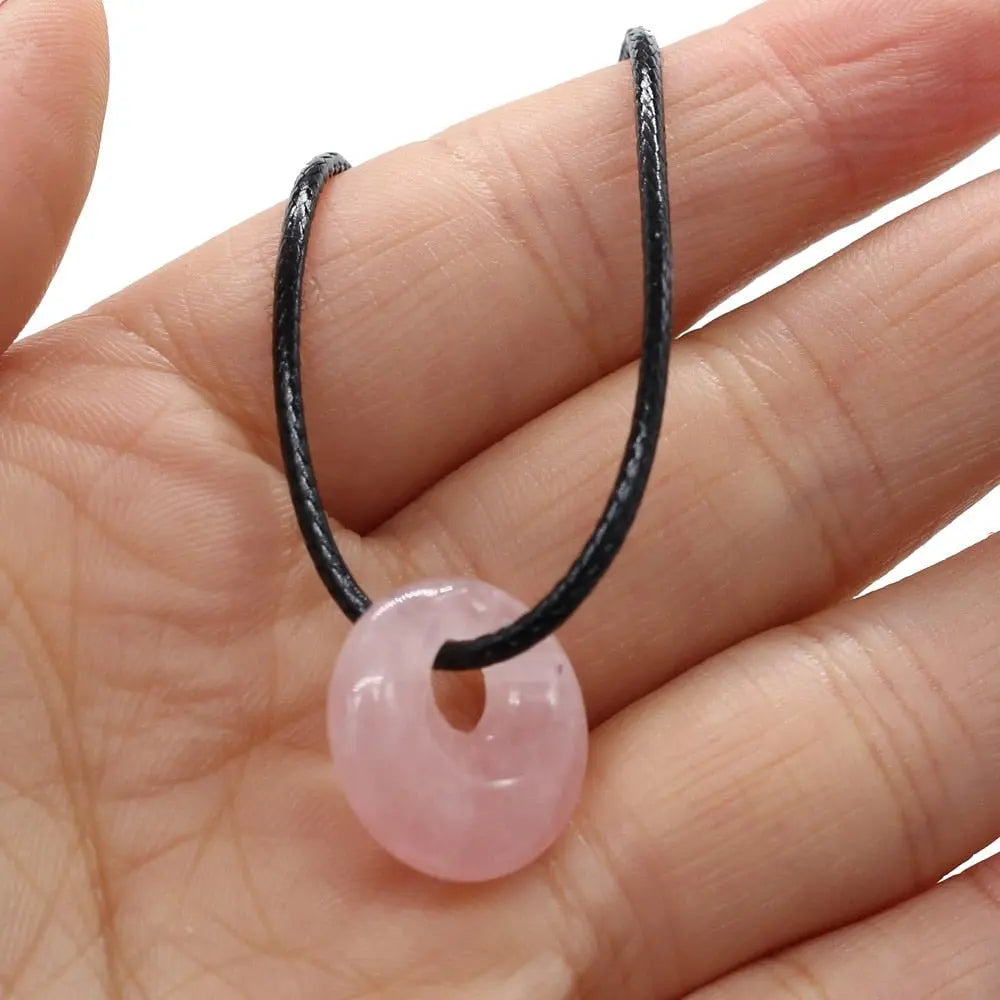 Natural Malachites Rose Quartzs Pendant Necklace Simple Stylish Pendant Necklace - Blade & Thread