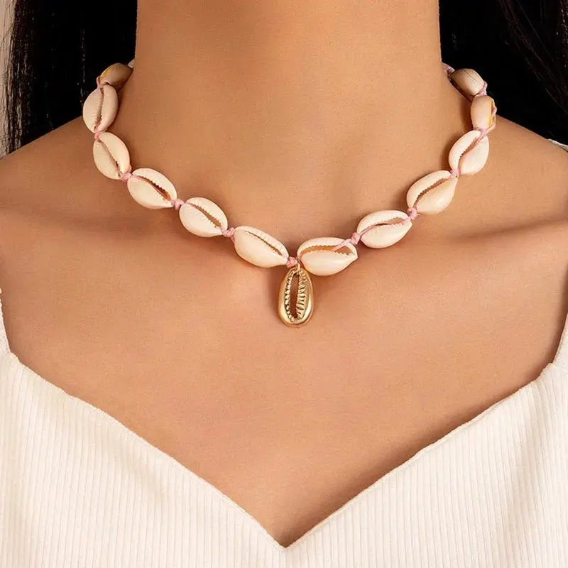 Natural Shell Choker Necklace Collar Necklace Seashell Choker Necklace - Blade & Thread