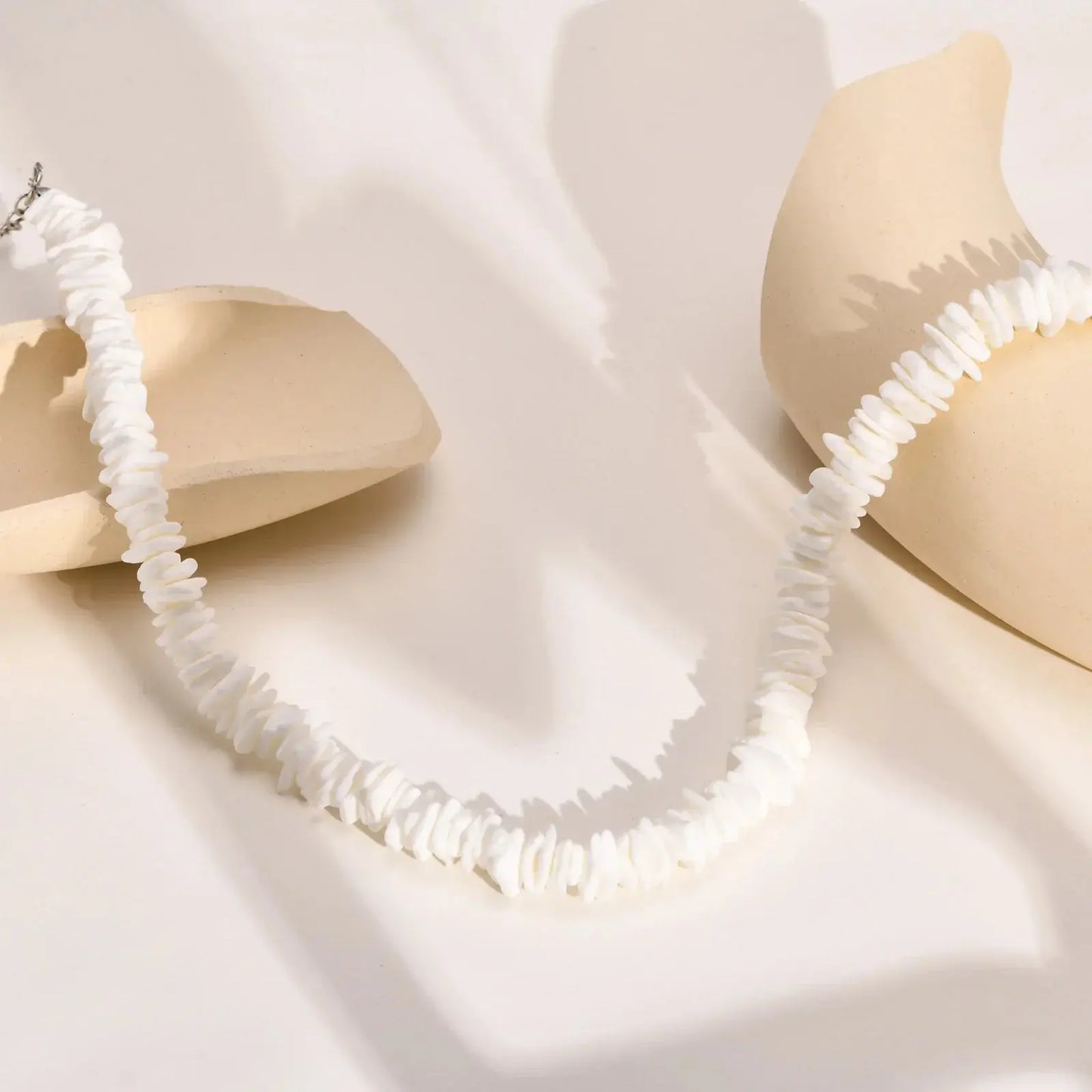 Natural Square Irregular Shell Beaded Chain Necklaces - Blade & Thread
