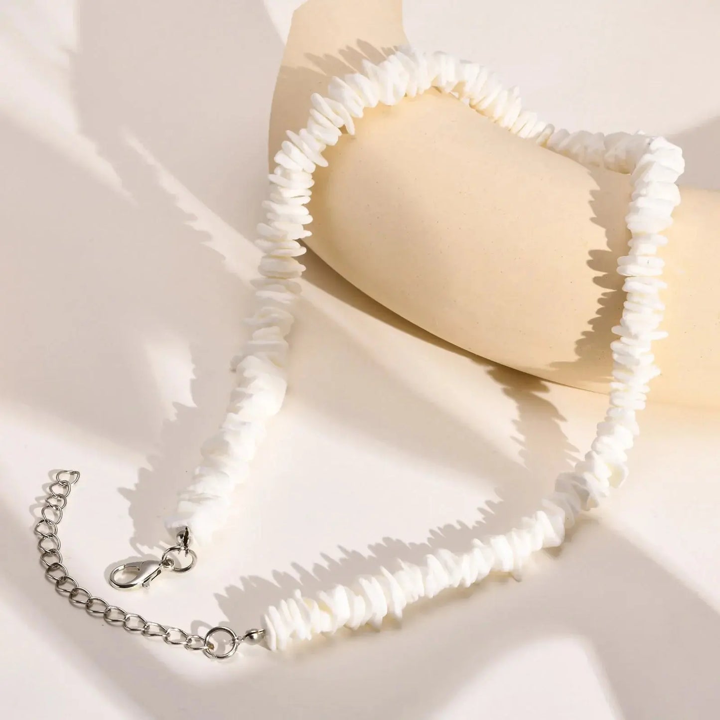 Natural Square Irregular Shell Beaded Chain Necklaces - Blade & Thread