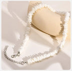 Natural Square Irregular Shell Beaded Chain Necklaces nowadaysfashion