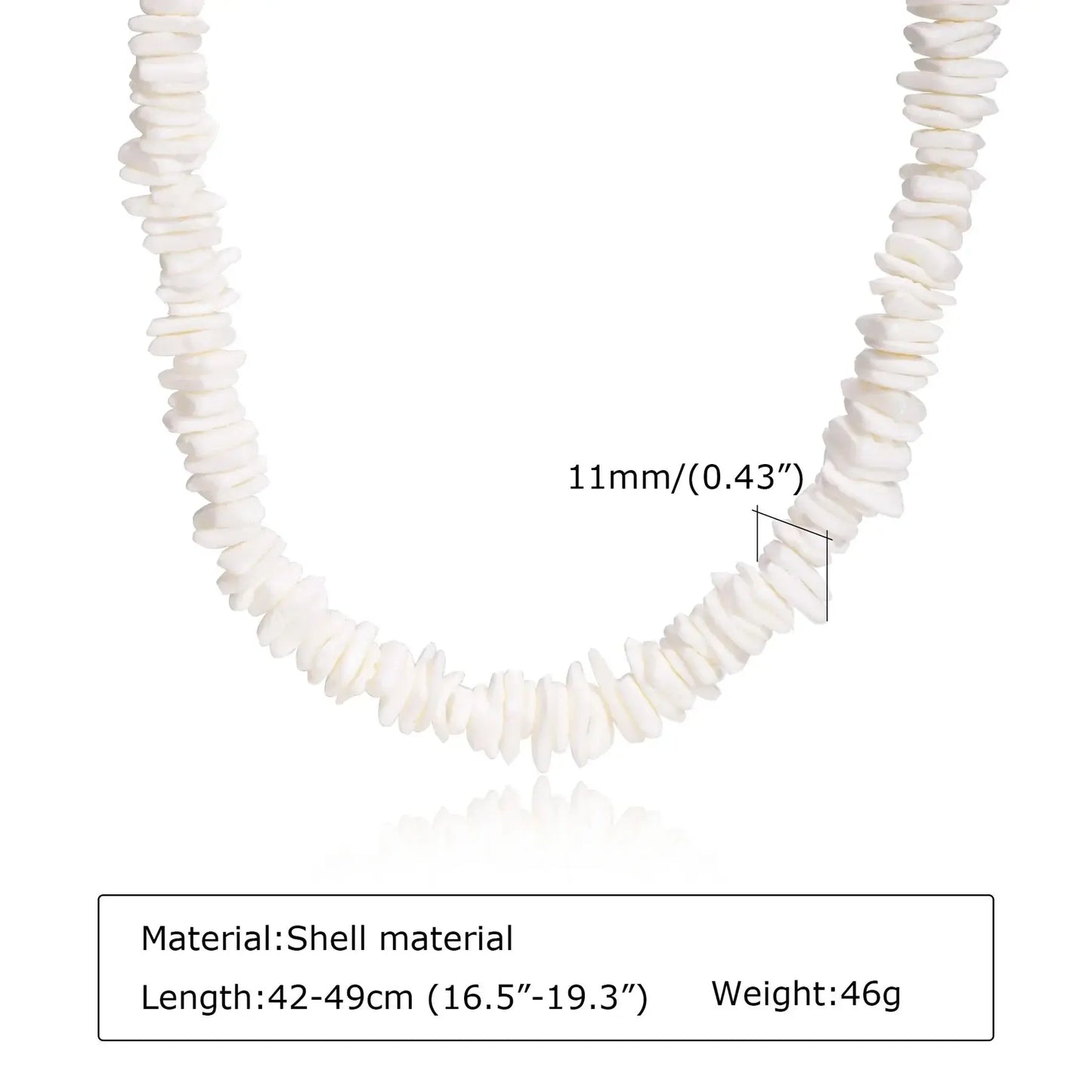 Natural Square Irregular Shell Beaded Chain Necklaces - Blade & Thread