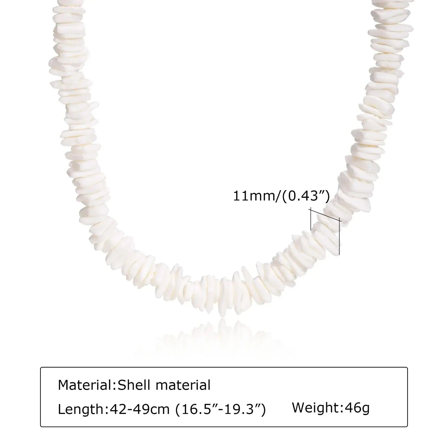 Natural Square Irregular Shell Beaded Chain Necklaces - Blade & Thread