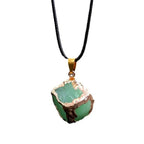 Natural stone mixed color crystal gold edge pendant nowadaysfashion