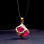 Natural stone mixed color crystal gold edge pendant nowadaysfashion