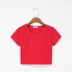 Navel-baring short-sleeved tight-fitting top nowadaysfashion