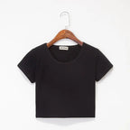 Navel-baring short-sleeved tight-fitting top nowadaysfashion