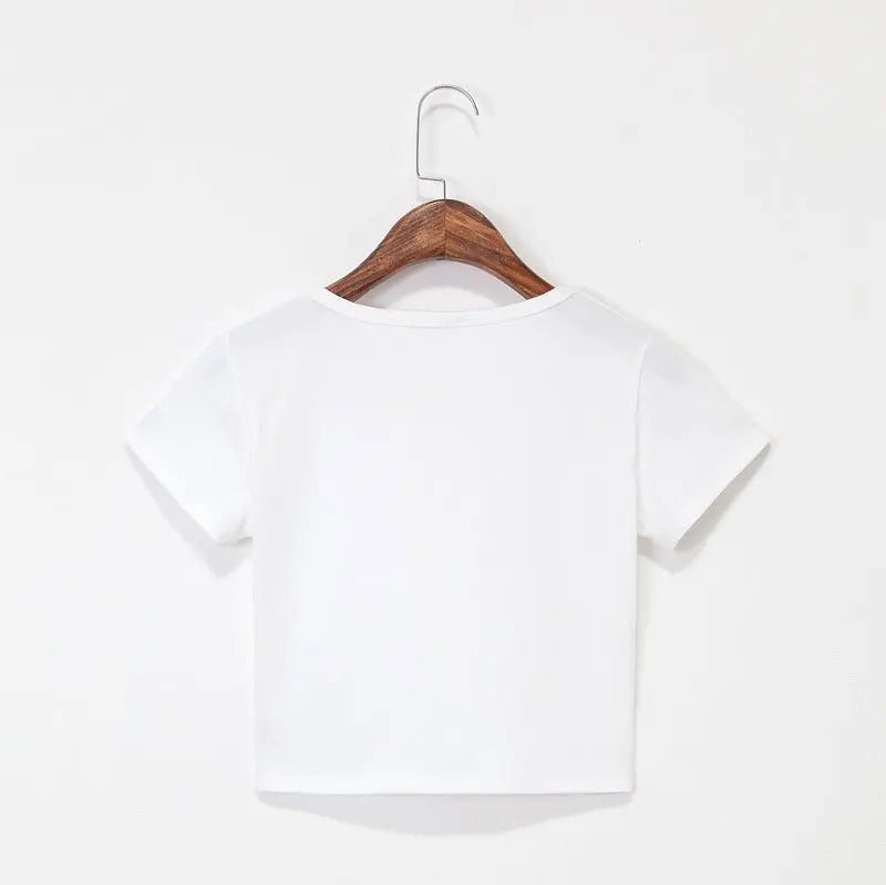 Navel-baring short-sleeved tight-fitting top - Blade & Thread