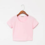 Navel-baring short-sleeved tight-fitting top nowadaysfashion