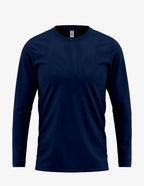 Navy men's long sleeve T-shirt by SpectraUSA, front view showing comfortable fit and classic design.