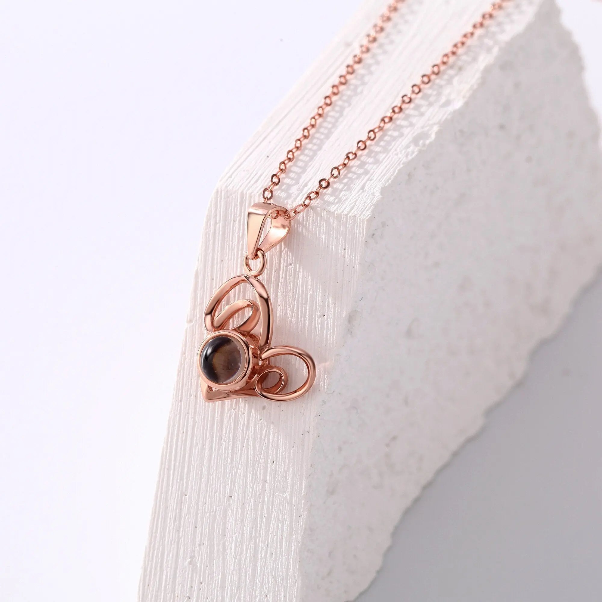 Necklace Round Heart Pendant Romantic Memory Projection Necklaces nowadaysfashion