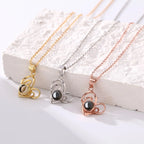 Necklace Round Heart Pendant Romantic Memory Projection Necklaces nowadaysfashion