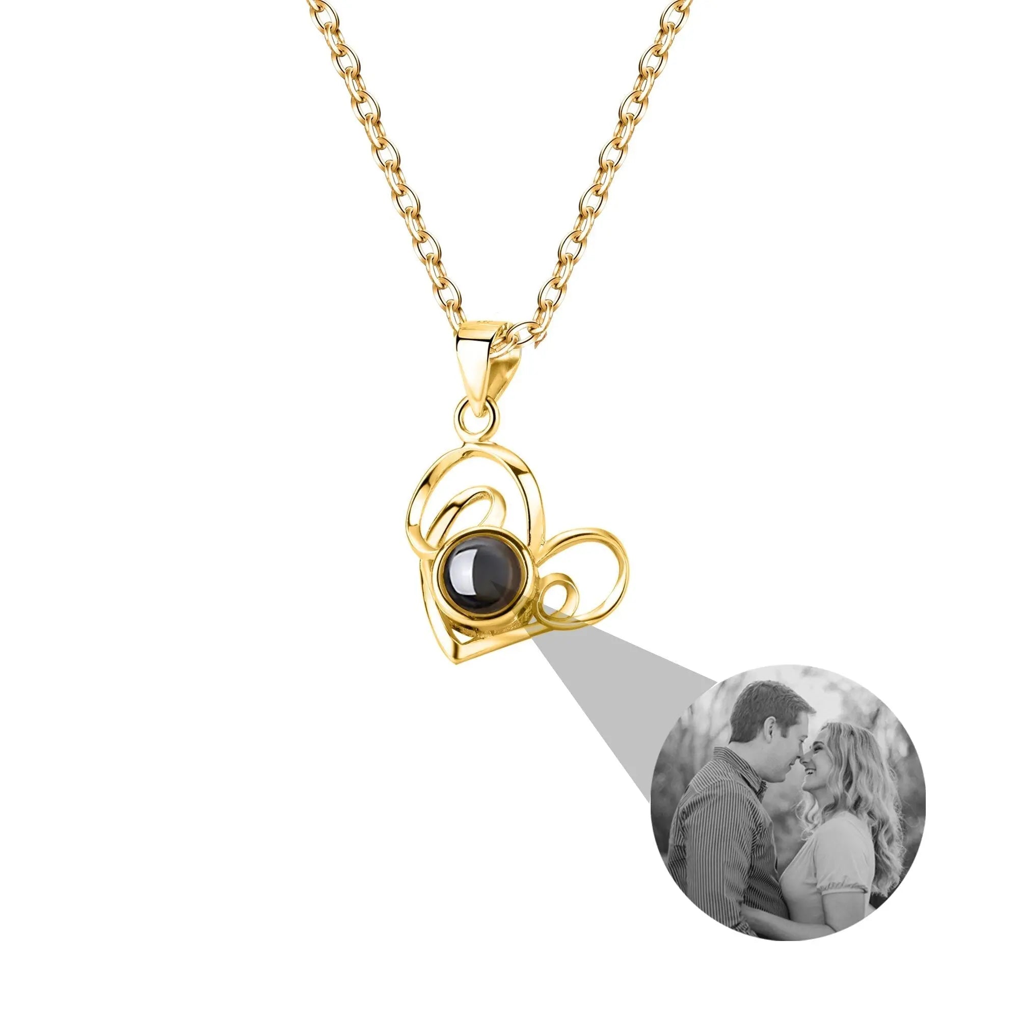 Necklace Round Heart Pendant Romantic Memory Projection Necklaces nowadaysfashion