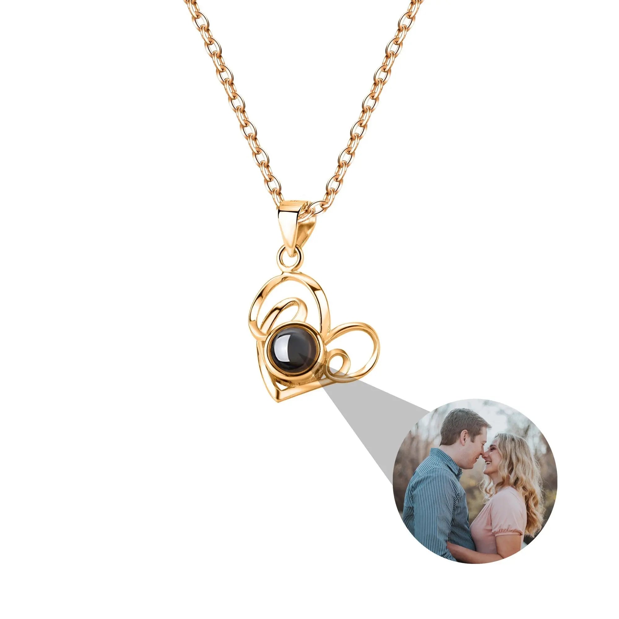 Necklace Round Heart Pendant Romantic Memory Projection Necklaces nowadaysfashion