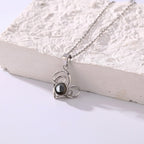 Necklace Round Heart Pendant Romantic Memory Projection Necklaces nowadaysfashion