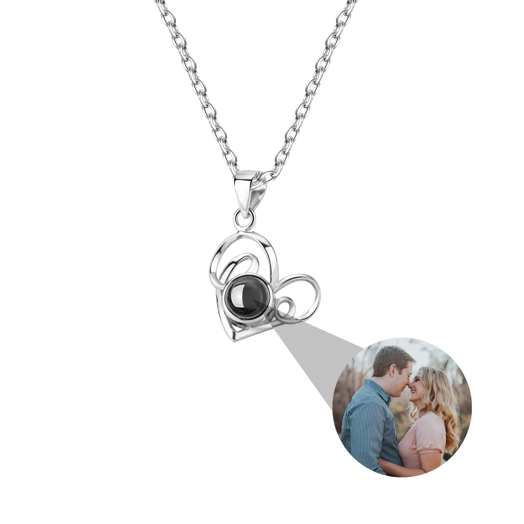 Necklace Round Heart Pendant Romantic Memory Projection Necklaces nowadaysfashion