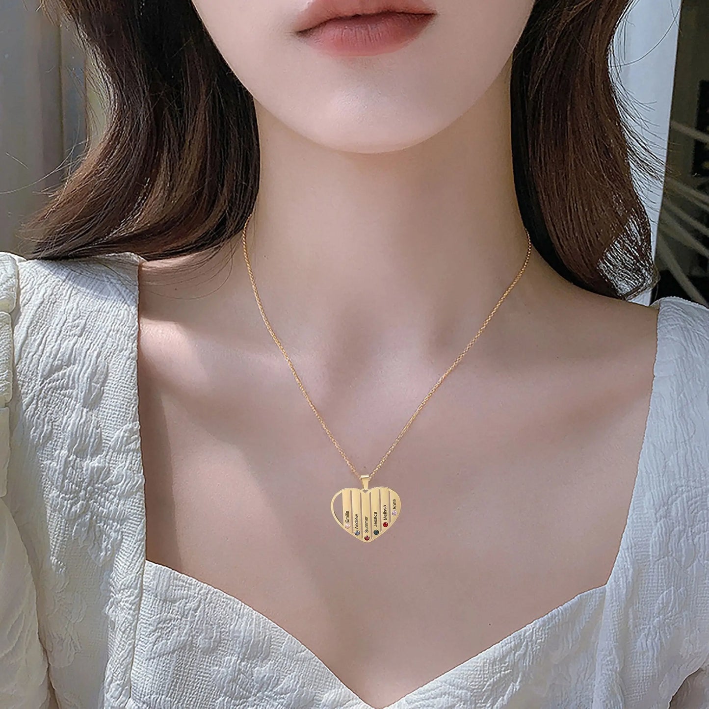 Necklace that can customize birthstone and name For Women ManCouple Gift - Blade & Thread