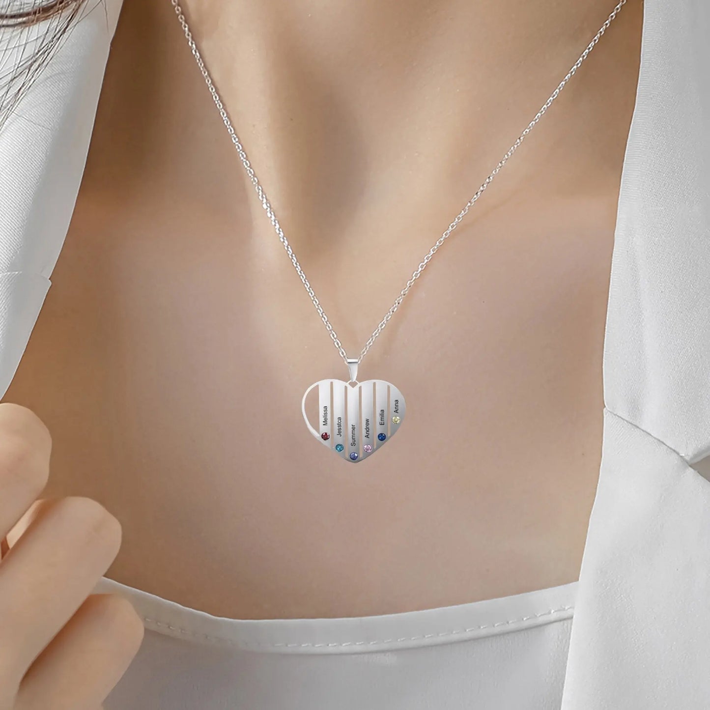 Necklace that can customize birthstone and name For Women ManCouple Gift - Blade & Thread