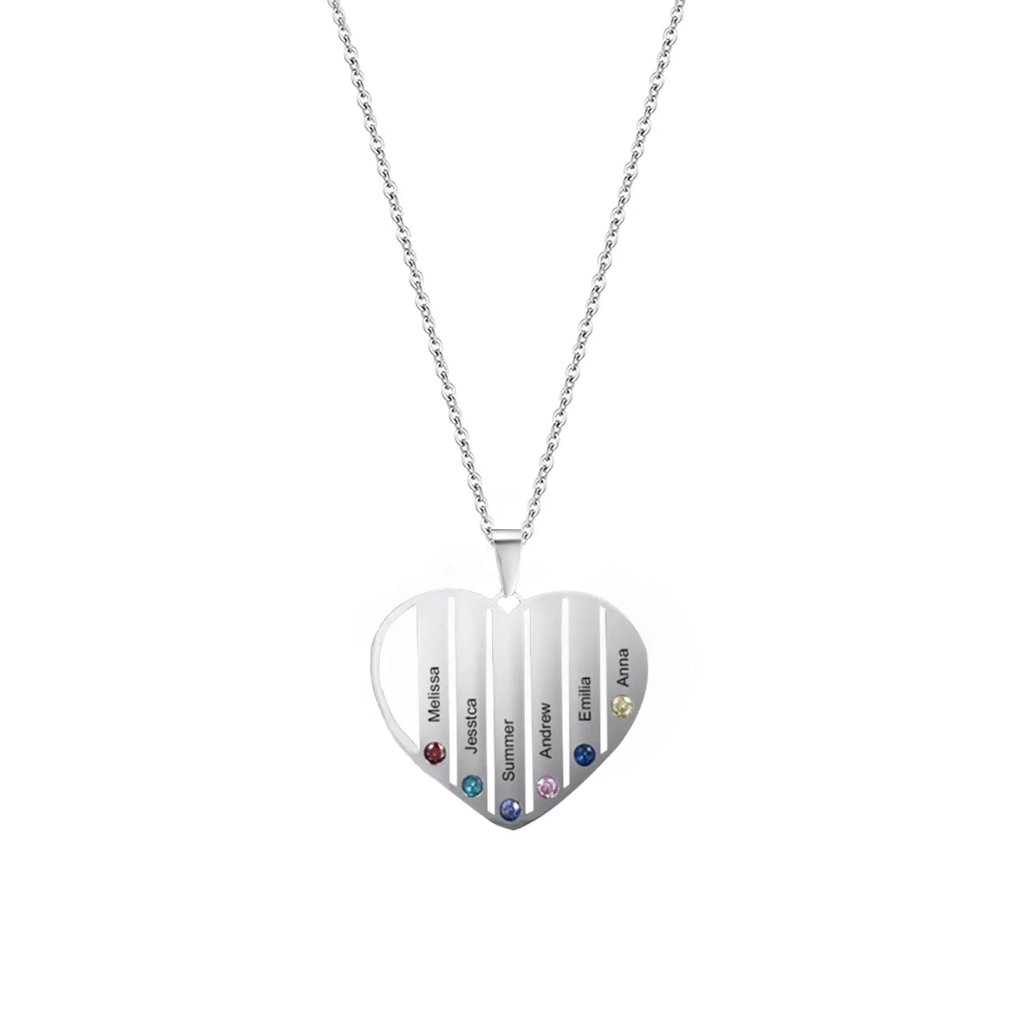 Necklace that can customize birthstone and name For Women ManCouple Gift - Blade & Thread