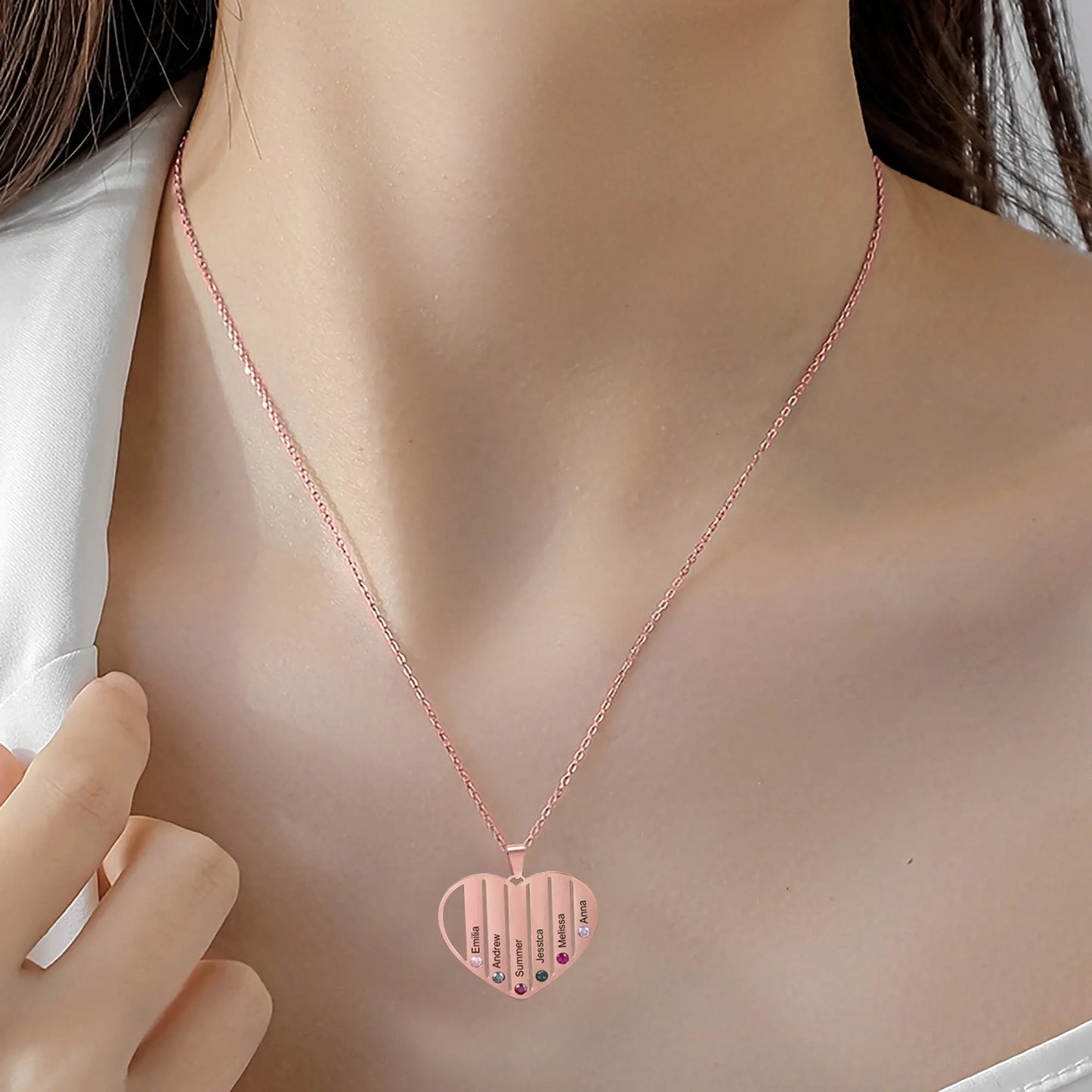 Necklace that can customize birthstone and name For Women ManCouple Gift - Blade & Thread