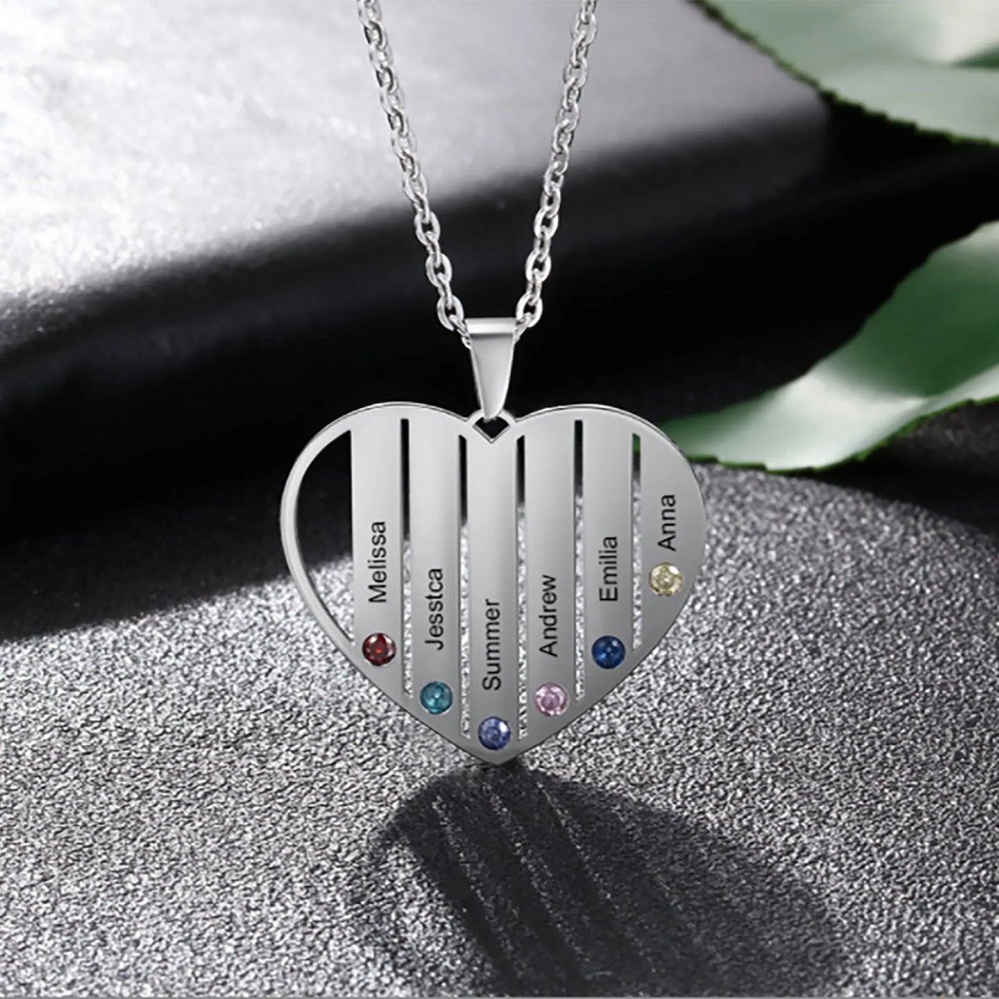 Necklace that can customize birthstone and name For Women ManCouple Gift - Blade & Thread