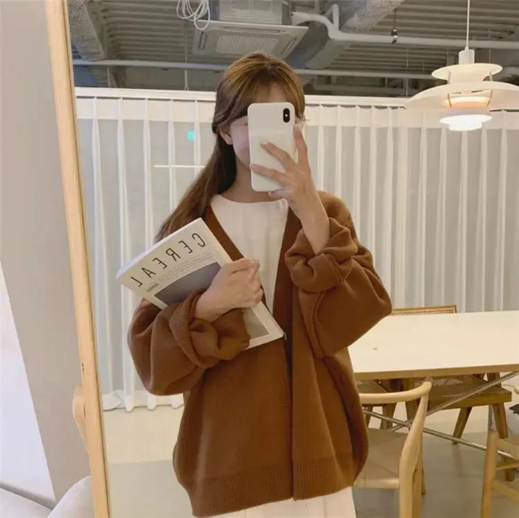New 2021 Winter Spring Women's Sweaters V-Neck Buttons Cardigans nowadaysfashion