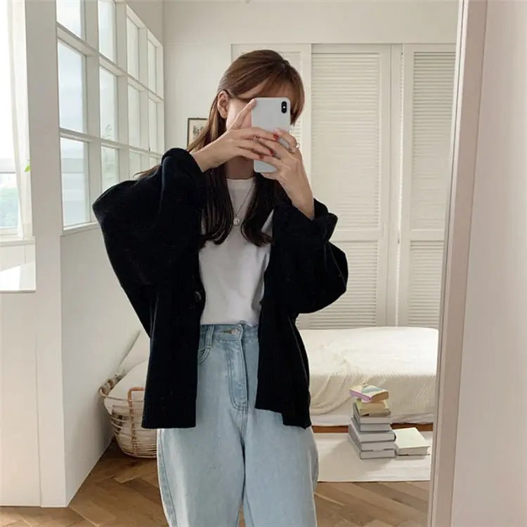 New 2021 Winter Spring Women's Sweaters V-Neck Buttons Cardigans nowadaysfashion