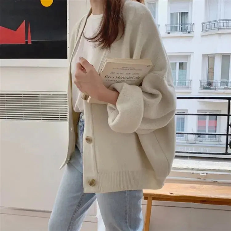 New 2021 Winter Spring Women's Sweaters V-Neck Buttons Cardigans nowadaysfashion
