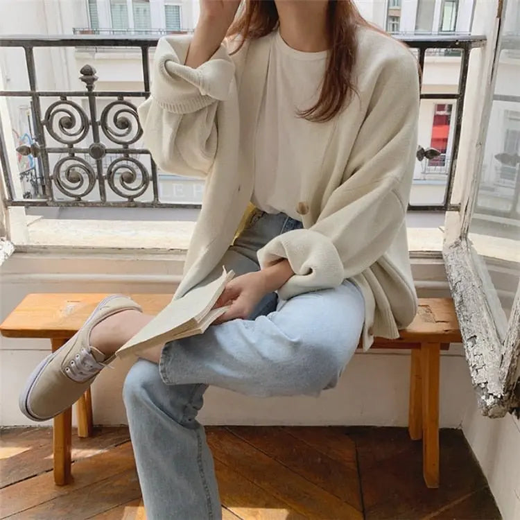 New 2021 Winter Spring Women's Sweaters V-Neck Buttons Cardigans nowadaysfashion