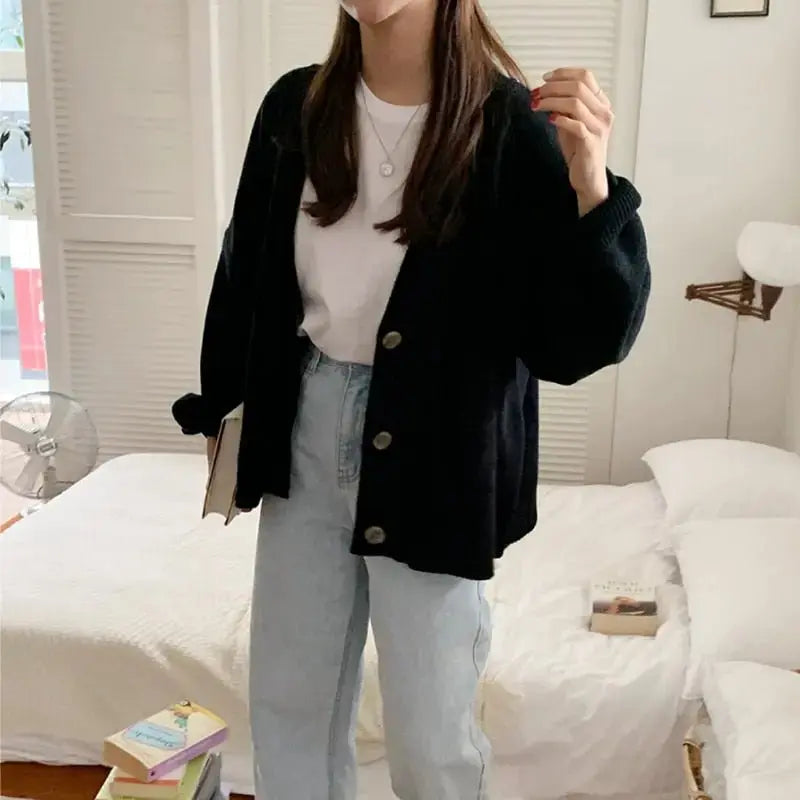 New 2021 Winter Spring Women's Sweaters V-Neck Buttons Cardigans nowadaysfashion