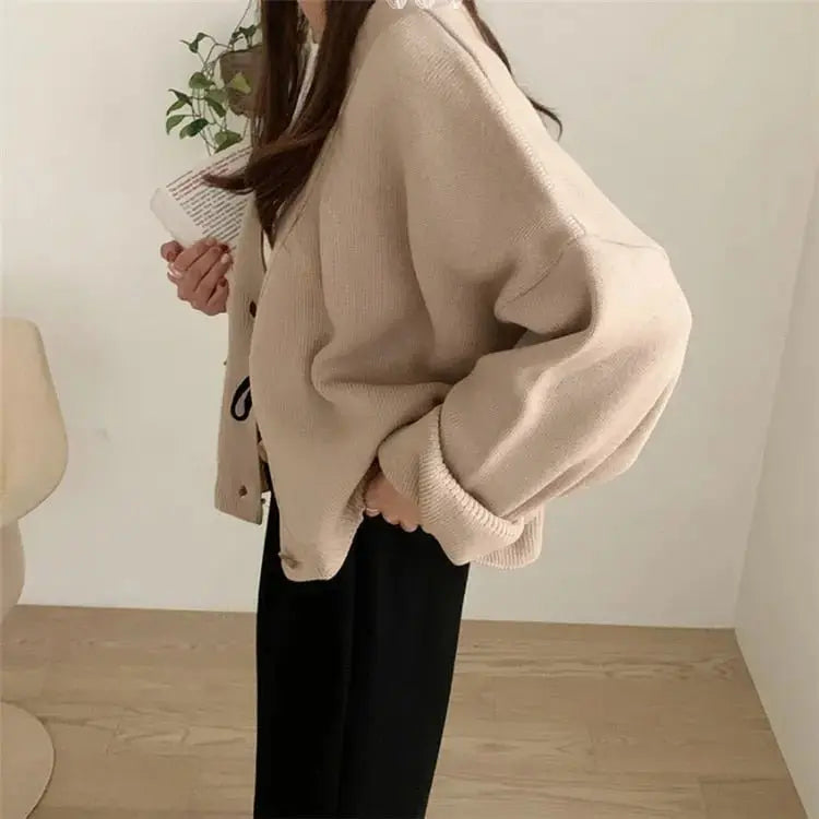 New 2021 Winter Spring Women's Sweaters V-Neck Buttons Cardigans nowadaysfashion
