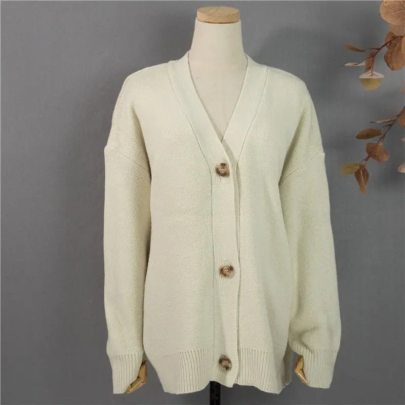 New 2021 Winter Spring Women's Sweaters V-Neck Buttons Cardigans nowadaysfashion