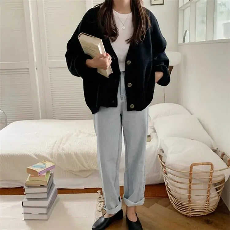 New 2021 Winter Spring Women's Sweaters V-Neck Buttons Cardigans nowadaysfashion