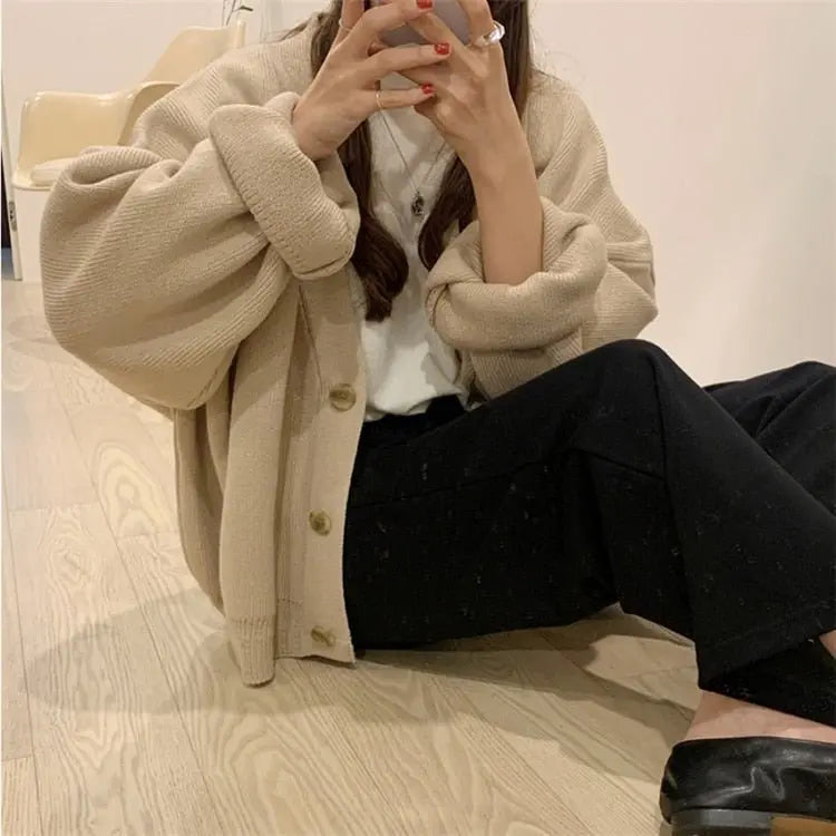 New 2021 Winter Spring Women's Sweaters V-Neck Buttons Cardigans nowadaysfashion